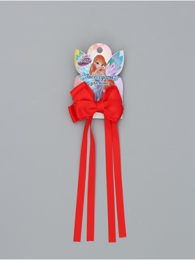 Бант для волос на заколке с лентами, красный, Винкс