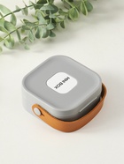 Шкатулка для украшений с зеркалом, с ручкой 3 ячейки, 3 полосы, серый, пластик, 9×9×3.8 см - Фото 4