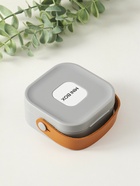 Шкатулка для украшений с зеркалом, с ручкой 3 ячейки, 3 полосы, серый, пластик, 9×9×3.8 см - Фото 4