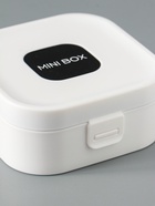 Шкатулка для украшений с зеркалом, с ручкой 3 ячейки, 3 полосы, белый, пластик, 9×9×3.8 см - Фото 2