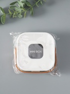 Шкатулка для украшений с зеркалом, с ручкой 3 ячейки, 3 полосы, белый, пластик, 9×9×3.8 см - Фото 7