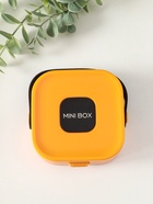 Шкатулка для украшений с зеркалом, с ручкой 3 ячейки, 3 полосы, оранжевый, пластик, 9×9×3.8 см - Фото 3