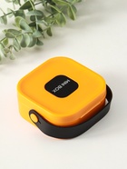 Шкатулка для украшений с зеркалом, с ручкой 3 ячейки, 3 полосы, оранжевый, пластик, 9×9×3.8 см - Фото 4