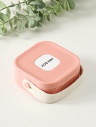 Шкатулка для украшений с зеркалом, с ручкой 3 ячейки, 3 полосы, персик, пластик, 9×9×3.8 см - Фото 4