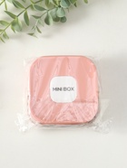 Шкатулка для украшений с зеркалом, с ручкой 3 ячейки, 3 полосы, персик, пластик, 9×9×3.8 см - Фото 7