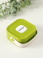 Шкатулка для украшений с зеркалом, с ручкой 3 ячейки, 3 полосы, зелёный, пластик, 9×9×3.8 см - Фото 4