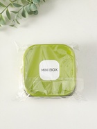 Шкатулка для украшений с зеркалом, с ручкой 3 ячейки, 3 полосы, зелёный, пластик, 9×9×3.8 см - фото 63130200