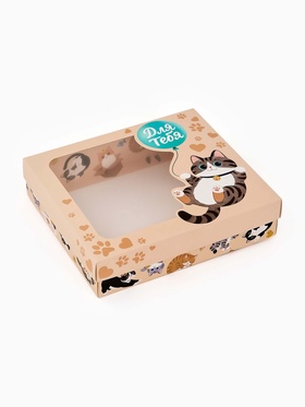 Коробка подарочная «Котики», 23.5 × 20.5 × 5.5 см