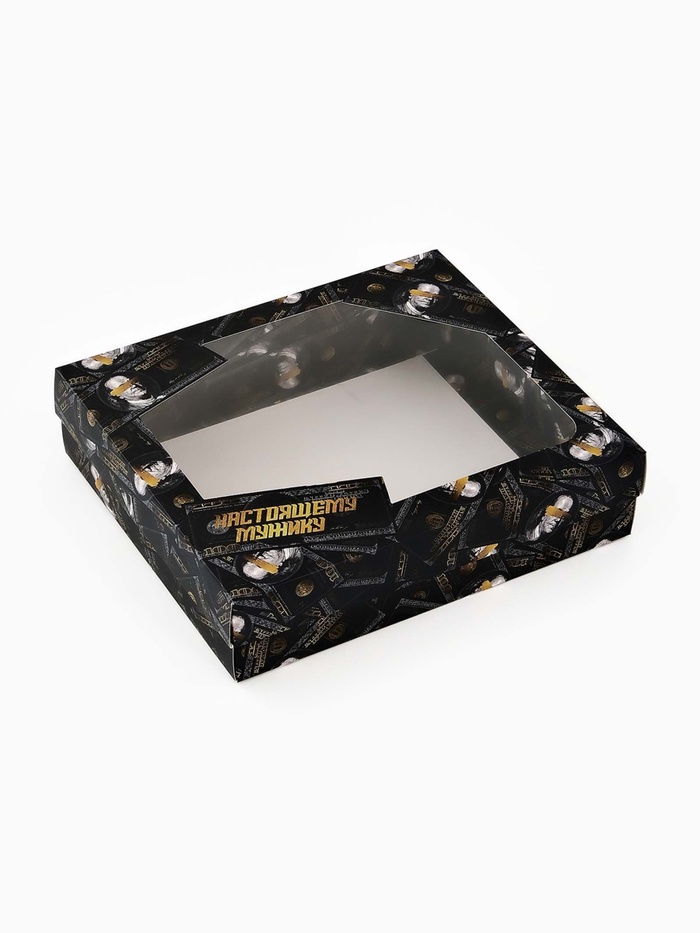 Коробка подарочная «Настоящему мужику», 23.5×20.5×5.5 см - Фото 1