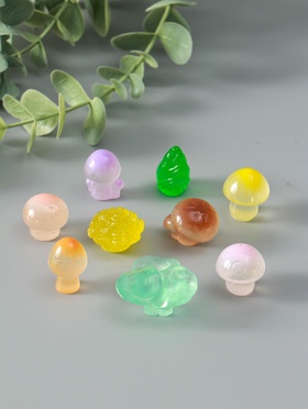 Набор фигурок из эпоксидной смолы флуоресцентные «Грибочки», 9 шт., 1×2.4 см 10913473