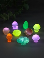 Набор фигурок из эпоксидной смолы флуоресцентные «Грибочки», 9 шт., 1?2.4 см (комплект 2 шт) - фото 63130258