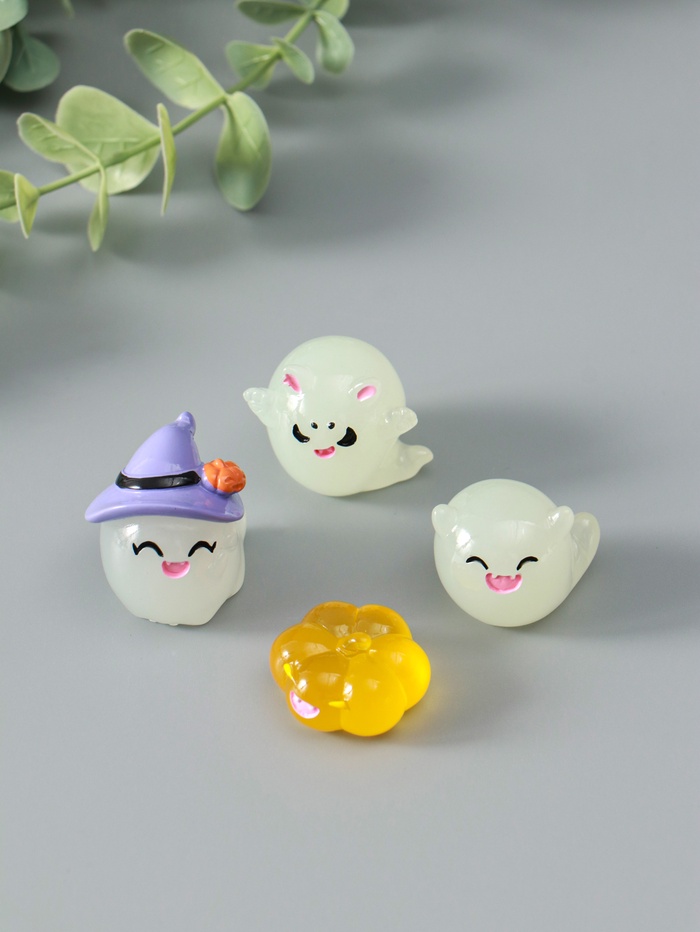 Набор фигурок из эпоксидной смолы флуоресцентные «Хэллоуин», 4 шт., 5×5×3.5 см - Фото 1