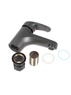 УЦЕНКА Смеситель для раковины ZEIN Z3656, однорычажный, высота излива 9 см, ABS-пластик, графит 9931 10968757