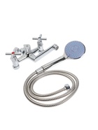 УЦЕНКА Смеситель для ванны ZEIN Z3727, двухвентильный, излив 10 см, лейка 3 режима, хром - Фото 6