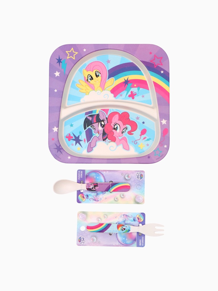 УЦЕНКА Набор детской посуды из бамбука «Me To You», 3 предмета: тарелка, набор столовых приборов 1 - Фото 1