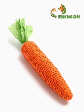 Игрушка-когтеточка для кошек «Морковка», 20 см, бумага, оранжевая 10933581