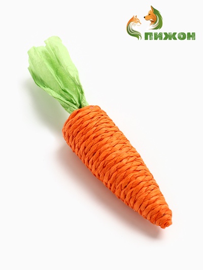 Игрушка-когтеточка для кошек «Морковка», 13 см, бумага, оранжевая