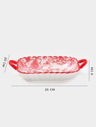 Тарелка с ручками Botanica, 25×20×4 см, фарфор, белая, красная - Фото 2