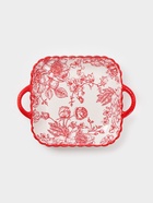 Тарелка с ручками Botanica, 25×20×4 см, фарфор, белая, красная - Фото 4