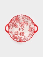 Бульонница с ручками Botanica, 550 мл, 20×17×6 см, фарфор, белая, красная - Фото 3