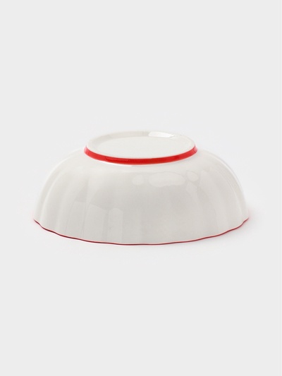 Салатник Botanica, 550 мл, 15×5.5 см, фарфор, белый, красный