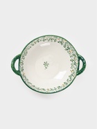 Бульонница с ручками «Гармония лепестков», 22.5×18×7 см, фарфор, белая, зелёная - Фото 2