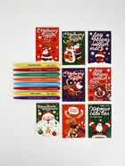 Подарочный набор новогодний, 8 ручек, 8 открыток, 8 блокнотов - Фото 2