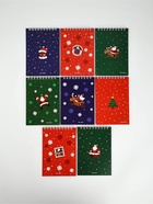 Подарочный набор новогодний, 8 ручек, 8 открыток, 8 блокнотов - Фото 6