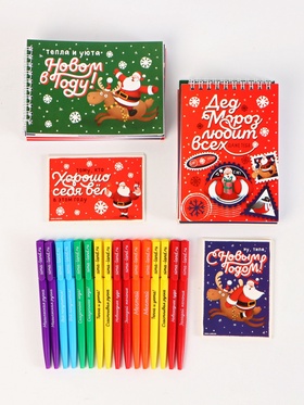 МП 16 ручек + 16 открыток + 16 блокнотов