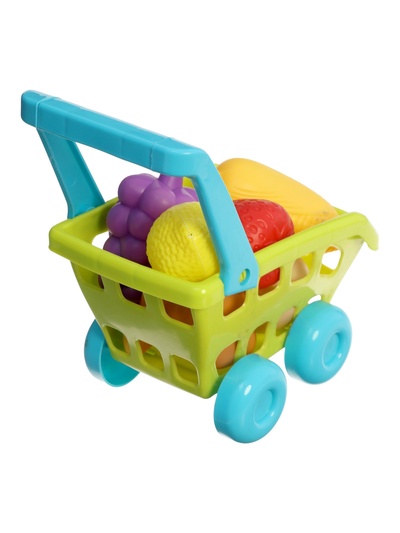 Продуктовая тележка «Магазинчик», с овощами и фруктами, 9 предметов