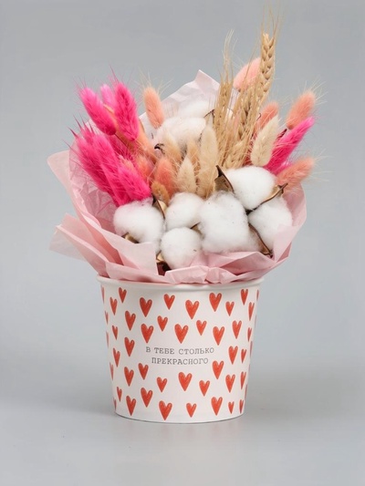 Стакан для цветов 1.5 л, «Сердца»