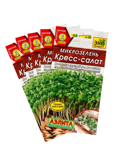 Набор семян Микрозелень «Кресс-салат», микс, 5 шт., «Мой выбор»