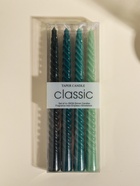 Набор свечей витых, 2×25 см, 4 шт., палитра зелёного, 25.5×8.8×2.4 см - фото 63130625