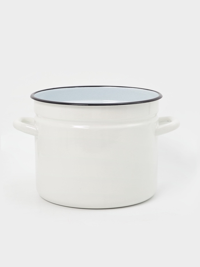 УЦЕНКА Кастрюля эмалированная, 7 л, цилиндрическая, без деколи, без крышки, белая - Фото 1