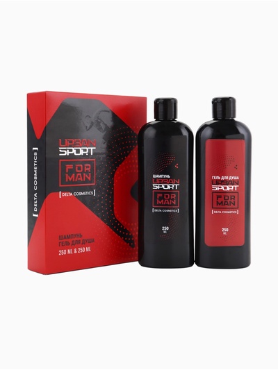 Подарочный набор мужской URBAN SPORT: гель для душа 250 мл + шампунь 250 мл