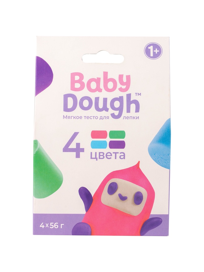 Тесто BabyDough 4 шт в коробке розовый щипок №1 - Фото 1