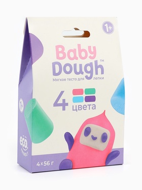 Тесто BabyDough 4 шт в коробке розовый щипок №1 (комплект 2 шт)