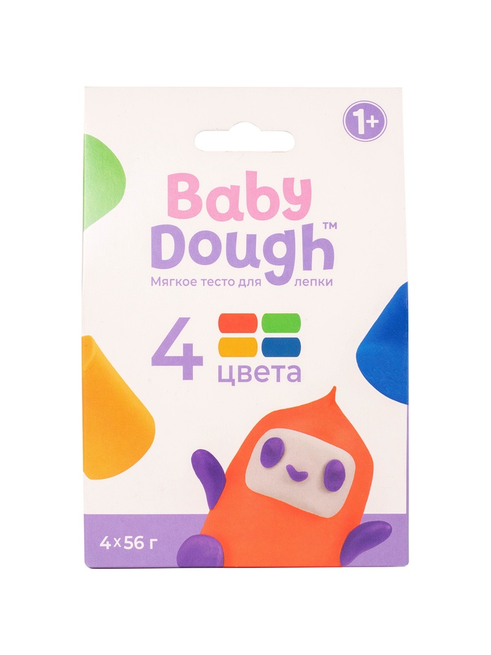 Тесто BabyDough 4 шт в коробке красный щипок №2 - Фото 1