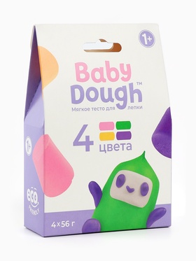 Тесто BabyDough 4 шт в коробке зеленый щипок №3 (комплект 2 шт)