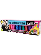 Игрушка в наборе Легкий пластилин Влад А4 12 шт очень яркие цвета коробка - фото 119644803