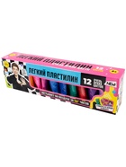 Игрушка в наборе Легкий пластилин Влад А4 12 шт очень яркие цвета коробка - фото 119644807