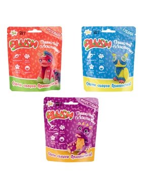 Пушистый пластилин "PLUSH", в ассортимете, 80г.