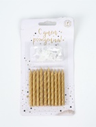 УЦЕНКА Свечи в торт «Спираль», 6 см, золотые, набор 10 шт. 10969361