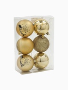 УЦЕНКА Набор ёлочных шаров «Тепла и уюта!», пластик, d-8, 6 шт., золотая гамма - Фото 2