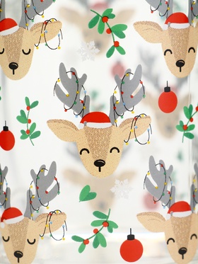 Кружка новогодняя стеклянная «Милые олени», 300 мл