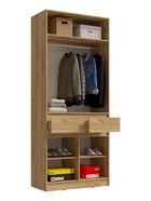 УЦЕНКА Шкаф двухстворчатый Роджина, 1000×520×2400, Дуб крафт/Белый глянец - Фото 2