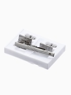 УЦЕНКА Набор мужской медный «Запонки + Зажим для галстука» резьба, цвет сер. - Фото 2