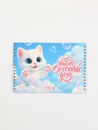 Подарочный набор, двойной блокнот с заданиями, ручка «Котик» 10895191