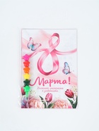 Подарочный набор, блокнот-раскраска А5, 8 страниц, восковой карандаш «С 8 марта» - фото 63633702