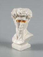 УЦЕНКА Ваза гипс настольная "Бюст Давида" перламутр, 16х9х10 см, белый - Фото 3